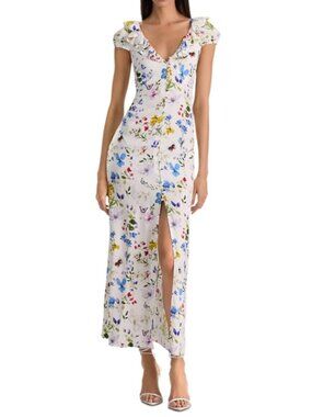 Alice and Olivia Tara Short Sleeve Ruffle A Line Dress